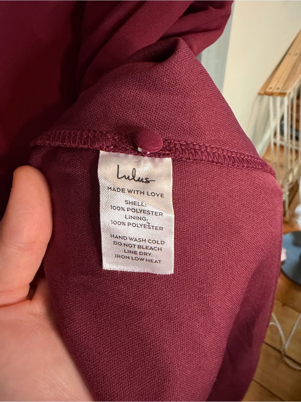 Lulu's Burgundy Long Sleeve Bridesmaid Dress - Picture 4 of 6